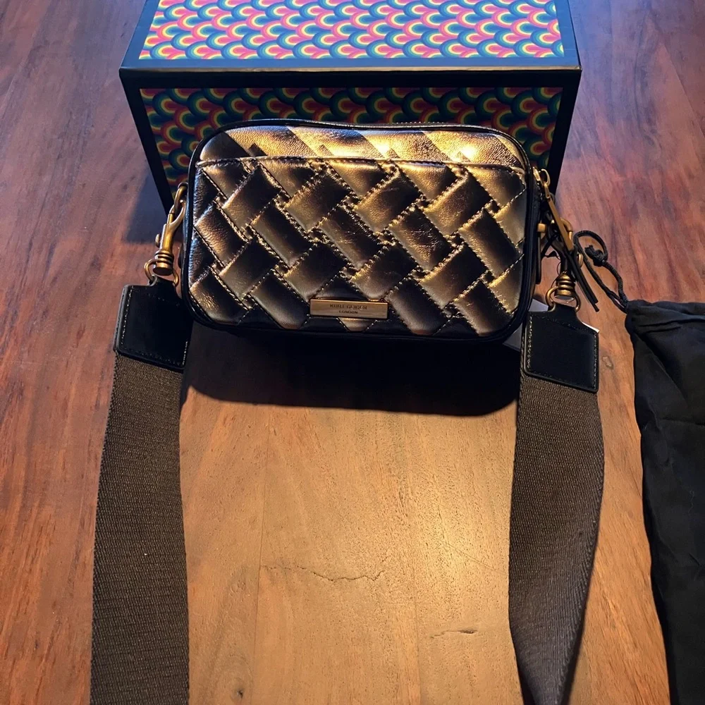 Kurt Geiger Metallic Gold Quilted Bag - Picture 3 of 7